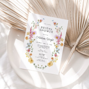 Pastel Bloom Floral Wreath Vrijgezellenfeest Kaart