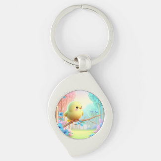 Pastel Bloom Keychain — Floral Charm for Bags & Ke