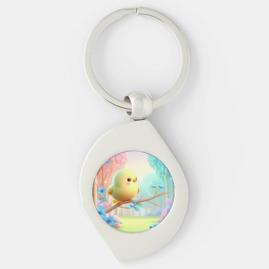 Pastel Bloom Keychain — Floral Charm for Bags & Ke (Voorkant)