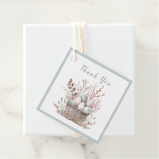Pastel Bloom Paasmand Brunch Bedankjes Labels (In situ)