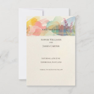 Pastel Bloom Save the Date Kaart