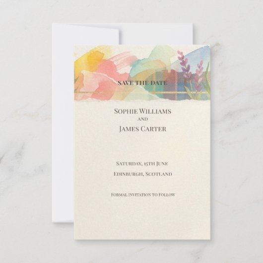 Pastel Bloom Save the Date Kaart (Voorkant)