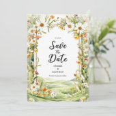 Pastel Bloom Wildflower Bruiloft Save The Date (Staand voorkant)