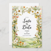 Pastel Bloom Wildflower Bruiloft Save The Date (Voorkant / Achterkant)