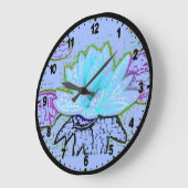 PASTEL BLOOMING BLUE LOTUS PASTEL ARA DESIGNER ART GROTE KLOK (Hoek)