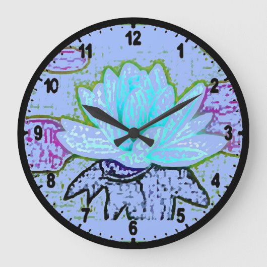 PASTEL BLOOMING BLUE LOTUS PASTEL ARA DESIGNER ART GROTE KLOK (Voorkant)