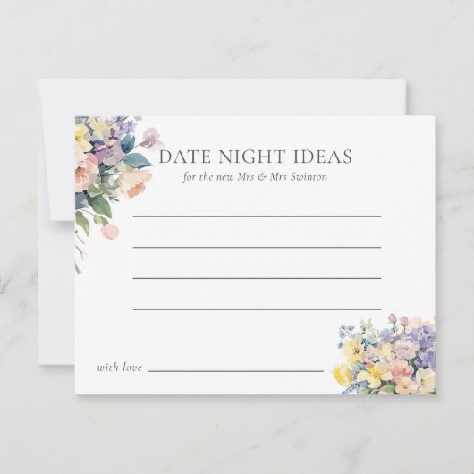 PASTEL BLOOMING FLOWERS VRIJGEZELLENFEEST DATE NIG KAART (Voorkant)