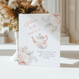 Pastel Blooms Bruids Tea Party Advies Reclamebord Met Voetstuk