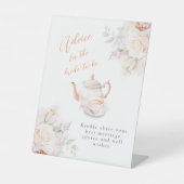 Pastel Blooms Bruids Tea Party Advies Reclamebord Met Voetstuk (Voorkant)
