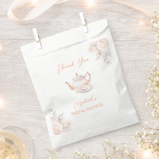 Pastel Blooms Bruids Tea Party Bedankzakje (Geknipt)