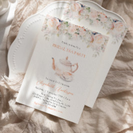 Pastel Blooms Bruids Tea Party Kaart