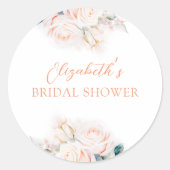 Pastel Blooms Bruiloftsfeest Ronde Sticker (Voorkant)