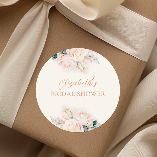 Pastel Blooms Bruiloftsfeest Ronde Sticker