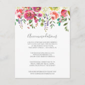 Pastel Blooms Fantasy Bloemen Bruiloft Accommodati Informatiekaartje (Voorkant)