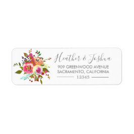 Pastel Blooms Fantasy Floral Return Address Etiket