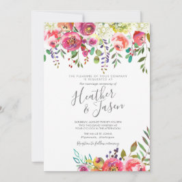 Pastel Blooms Fantasy Floral Wedding Kaart