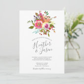 Pastel Blooms Fantasy Floral Wedding Kaart (Staand voorkant)