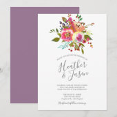 Pastel Blooms Fantasy Floral Wedding Kaart (Voorkant / Achterkant)