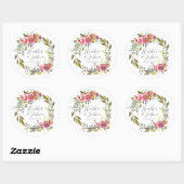 Pastel Blooms Fantasy Floral Wedding Ronde Sticker (Vel)