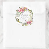 Pastel Blooms Fantasy Floral Wedding Ronde Sticker (Tas)