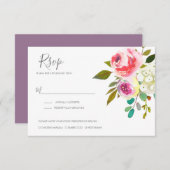 Pastel Blooms Fantasy Floral Wedding RSVP Kaartje (Voorkant / Achterkant)