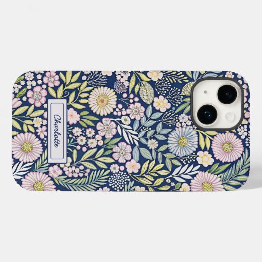 Pastel Blooms Naam Case-Mate iPhone Case (Achterkant (horizontaal))