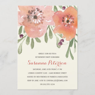Pastel Blooms Pensioenpartij voor Waterverf-Flor Kaart