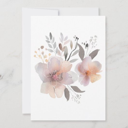 Pastel Blooms Waterverf Botanische Moederdag Kaart (Achterkant)