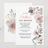 Pastel Blooms Waterverf Botanische Moederdag Kaart (Voorkant / Achterkant)