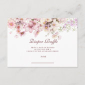 Pastel Blossom Baby Shower Diapper Raffle Informatiekaartje (Voorkant)