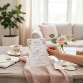 Pastel Blossom Botanical Wedding Details Card Informatiekaartje