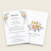 Pastel Blossom Botanical Wedding Details Card Informatiekaartje
