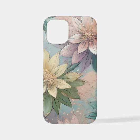 Pastel Blossom Burst: Bloemen explosie patroon iPhone Hoesje (Achterkant)
