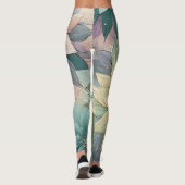Pastel Blossom Burst: Bloemen explosie patroon Leggings (Achterkant)