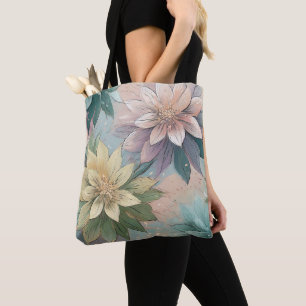 Pastel Blossom Burst: Bloemen explosie patroon Tote Bag