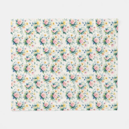 pastel blossom field fleece deken (Voorkant (Horizontaal))