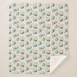 pastel blossom field sherpa deken