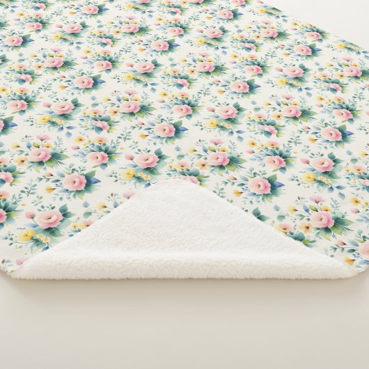 pastel blossom field sherpa deken (3/4)