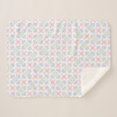 Pastel Blossom Mosaic Blanket Sherpa Deken (Voorkant (horizontaal))