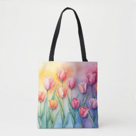 Pastel Blossom Tulpen Canvas tas
