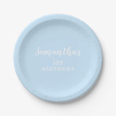 Pastel blue1st Birthday Script Papieren Bordje (Voorkant)