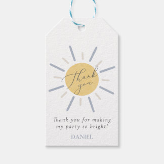 Pastel Blue 1st Trip rondom de Sun Gift-Labels Cadeaulabel