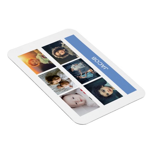 Pastel Blue aangepaste foto - gepersonaliseerd Magneet (Rechterzijde)