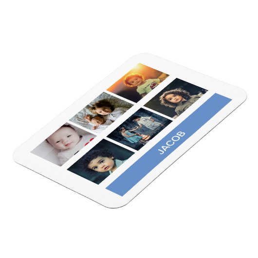 Pastel Blue aangepaste foto - gepersonaliseerd Magneet (Linkerzijde)