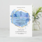 Pastel Blue Abstract-religieuze uitnodiging (Staand voorkant)