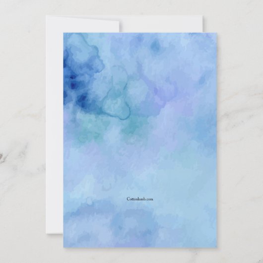 Pastel Blue Abstract-religieuze uitnodiging (Achterkant)