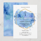 Pastel Blue Abstract-religieuze uitnodiging (Voorkant / Achterkant)