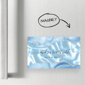 Pastel Blue Agaat Gold Glitter Luxe Magnetisch Visitekaartje