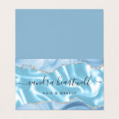 Pastel Blue Agaat Silver Glitter Luxe Visitekaartje (Buitenkant ongevouwen)