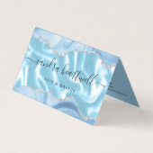 Pastel Blue Agaat Silver Glitter Luxe Visitekaartje (Voorkant)
